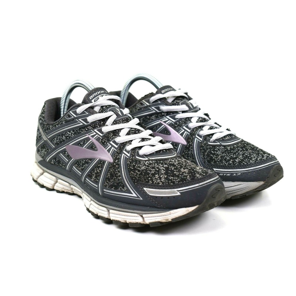 BROOKS GTS 17 Women's Gray Lavender Black Running Sneakers Shoe Size 9.5‎ M